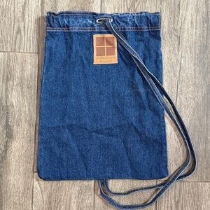 Rare Authentic Vintage 1980’sYves Saint Laurent rive gauche denim drawstring bag